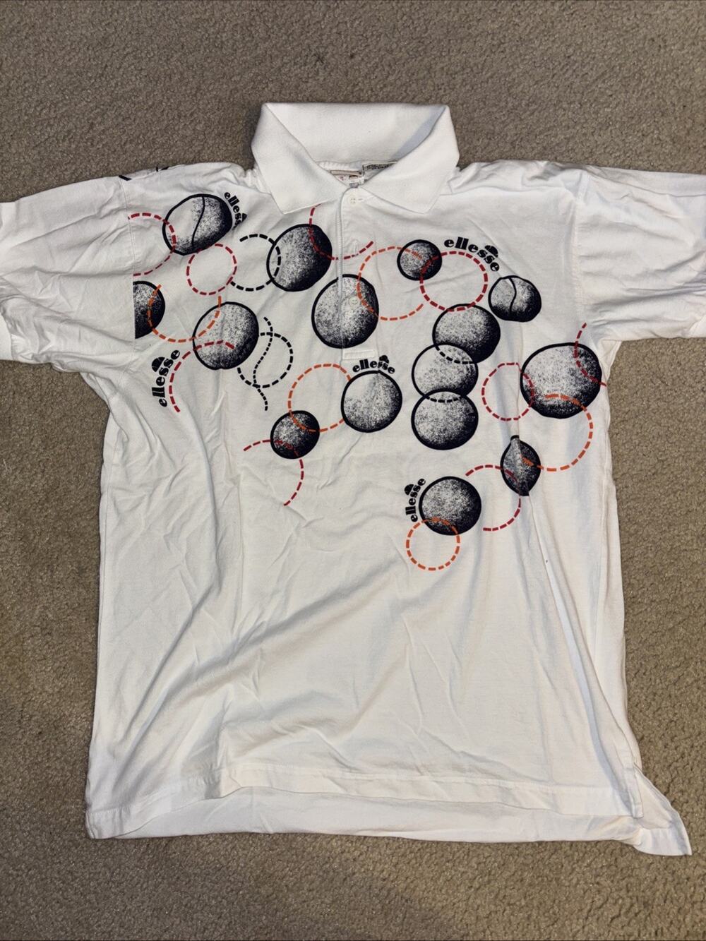 Vintage Ellesse Tennis Shirt Size Small Wrap Around Design